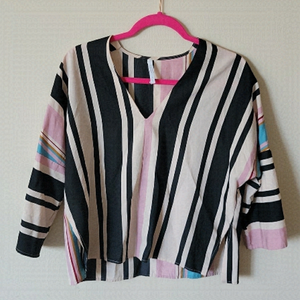 Striped Black and Pink Crop Top